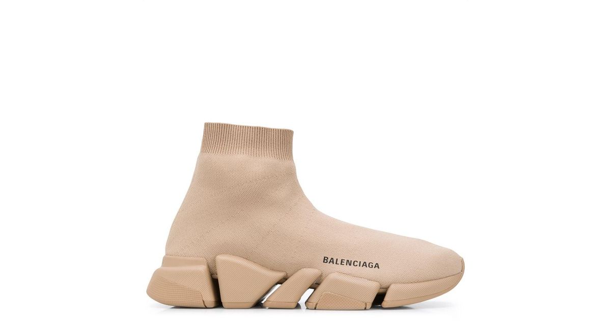 Balenciaga Speed.2 Lt Knit Sole Sock Sneakers in Brown for Men | Lyst