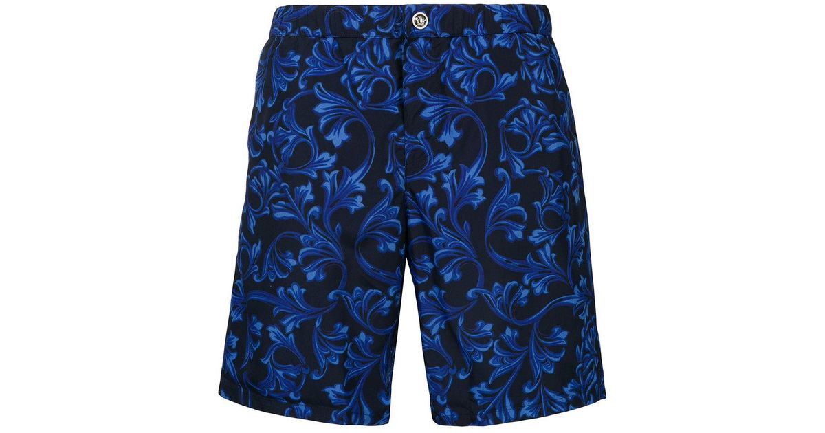 blue versace swim shorts