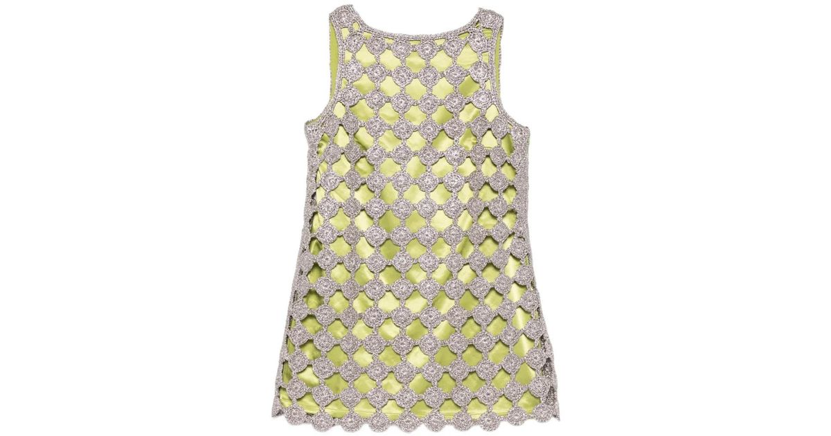 Simon Miller Sina Crochet Mini Dress in Yellow | Lyst Canada