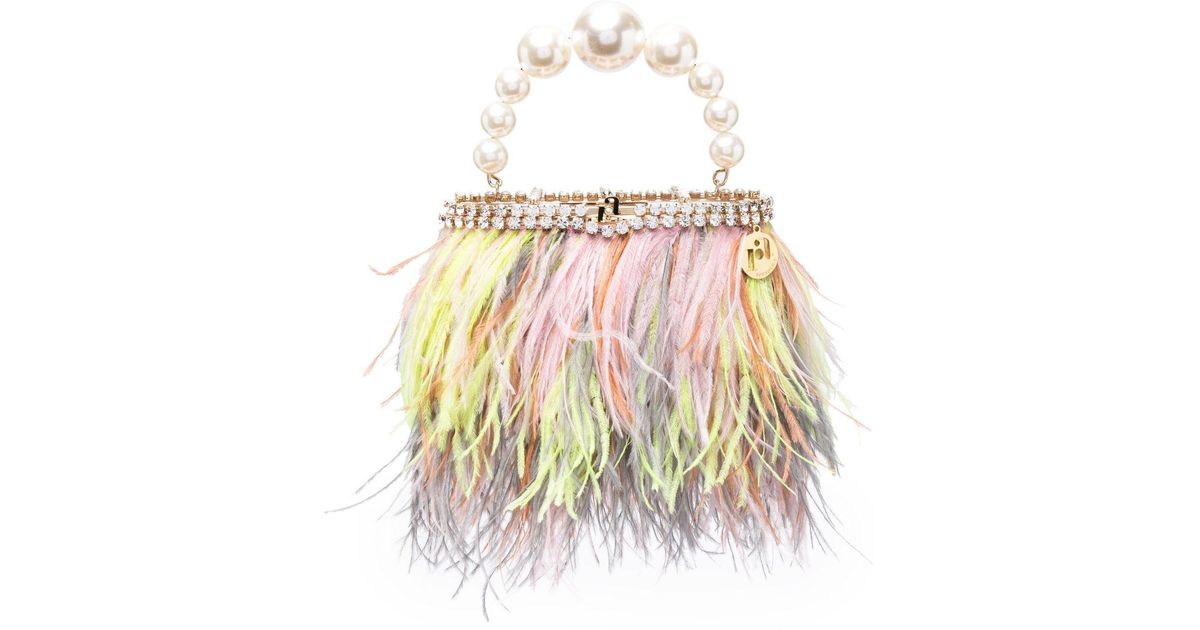 Rosantica Holli Feather-embellished Tote Bag in White | Lyst