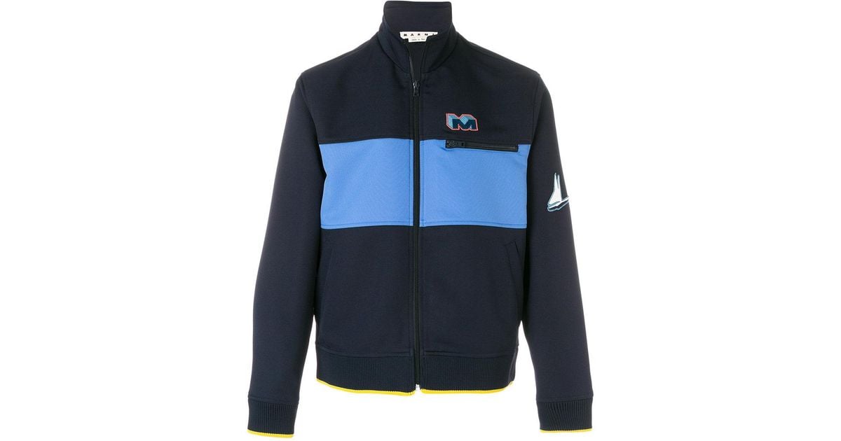 Marni Synthetic Logo Track Jacket in Blue for Men | Lyst