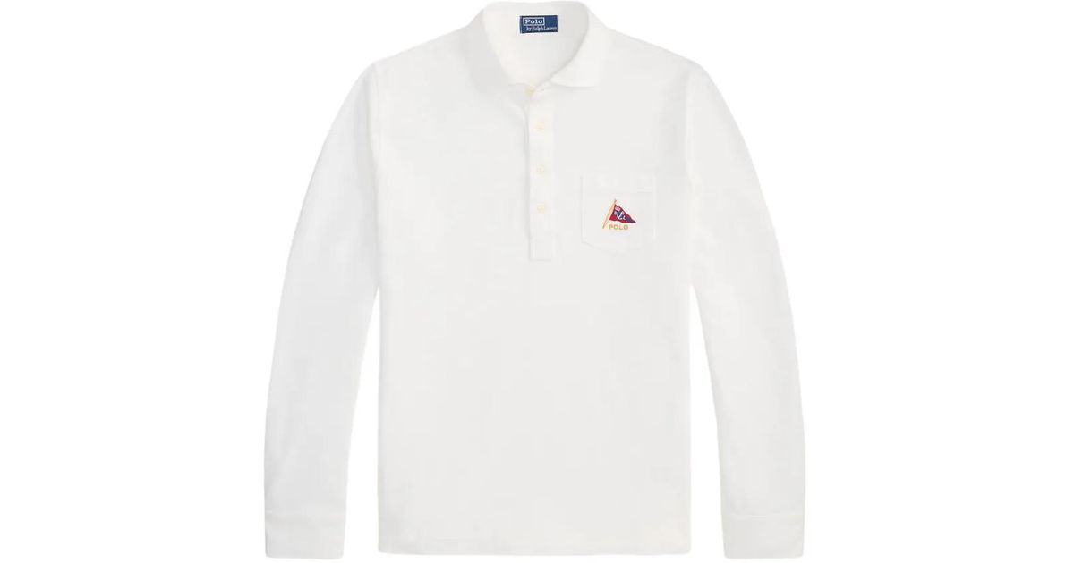 Polo Ralph Lauren Embroidered Mesh Polo Shirt in White for Men | Lyst UK