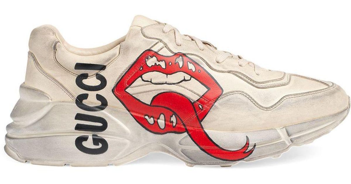 gucci rhyton sneaker with mouth print