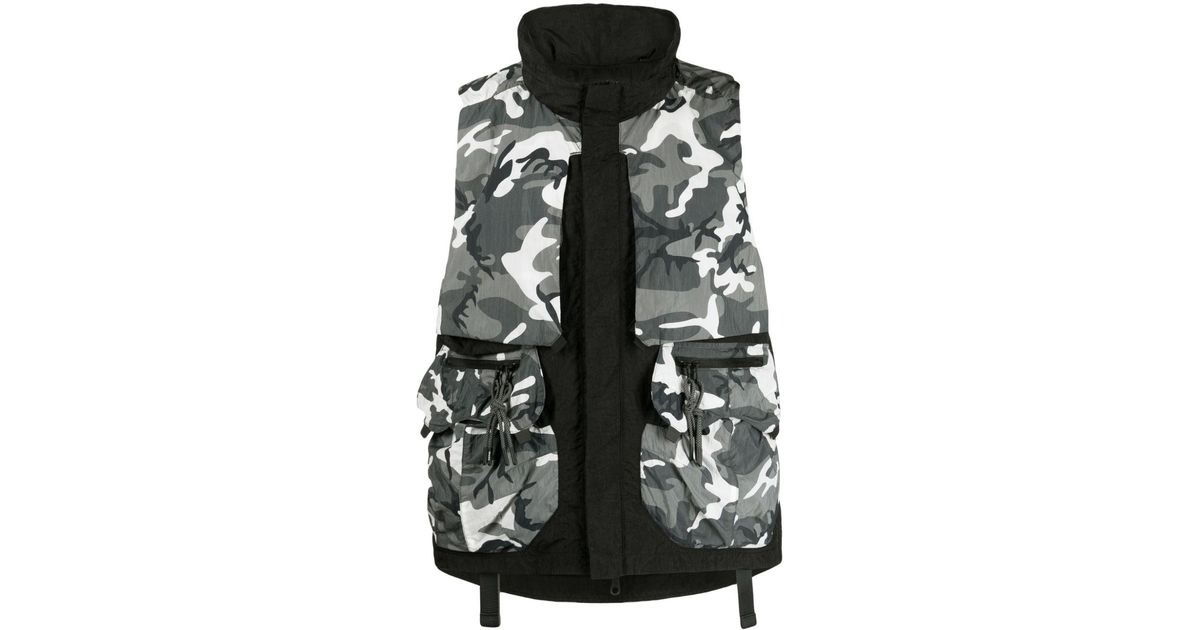 Mostly Heard Rarely Seen Camouflage-print Layered Gilet in Black