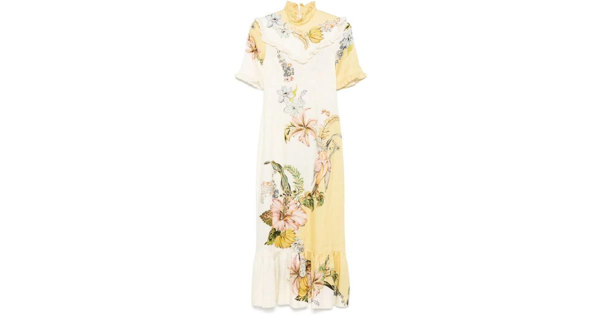 ALMAIS Oleander Midi Dress in Metallic | Lyst