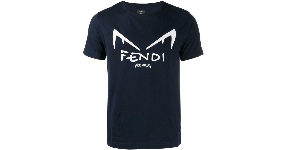 Fendi Diabolic Eyes Print T-shirt in Blue for Men | Lyst