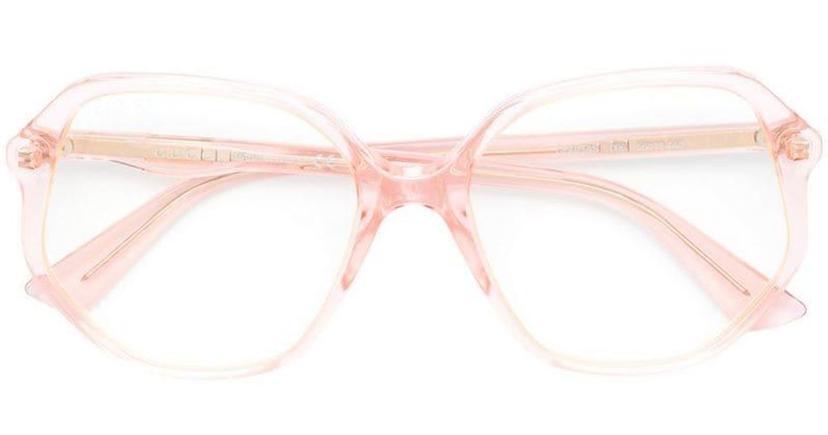 gucci pink clear glasses