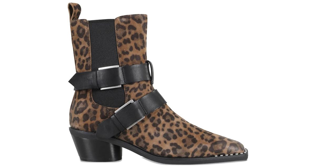 Ash Heron Belted Western Boots in Brown | Lyst