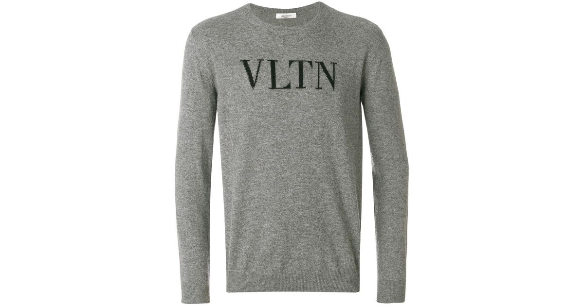 Valentino Wolle 'VLTN' Pullover in Grau für Herren | Lyst DE