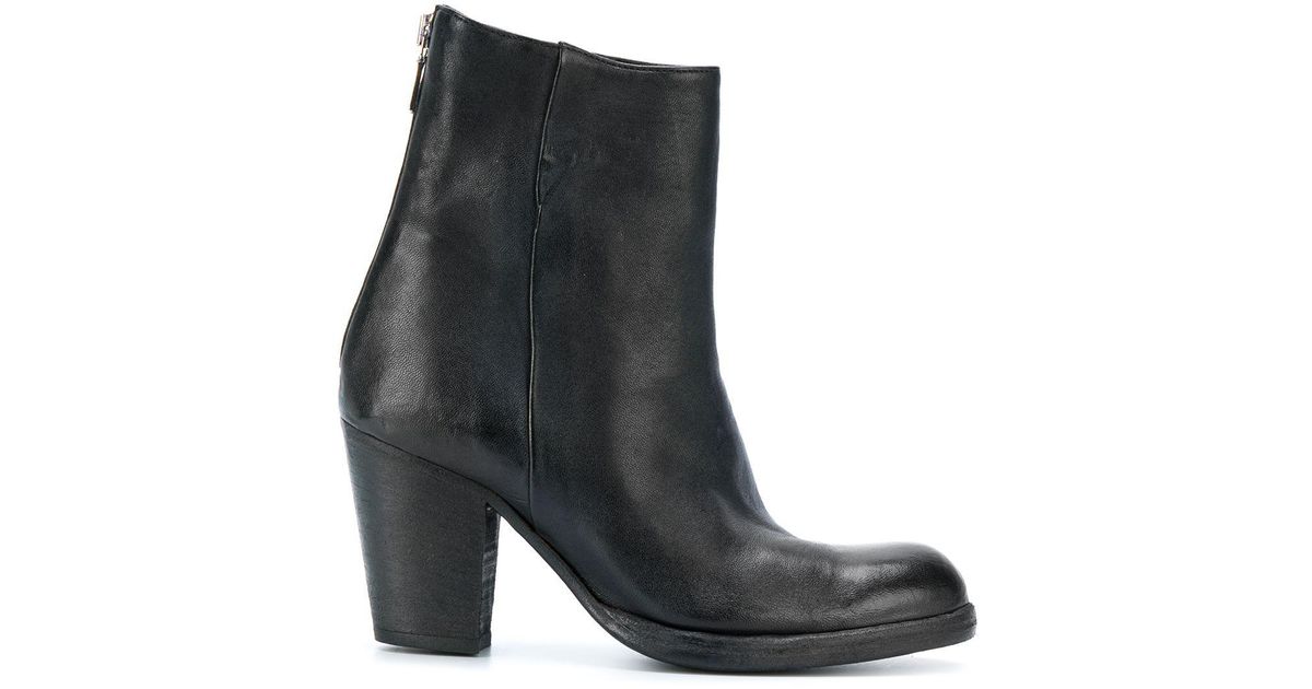 gold block heel boots