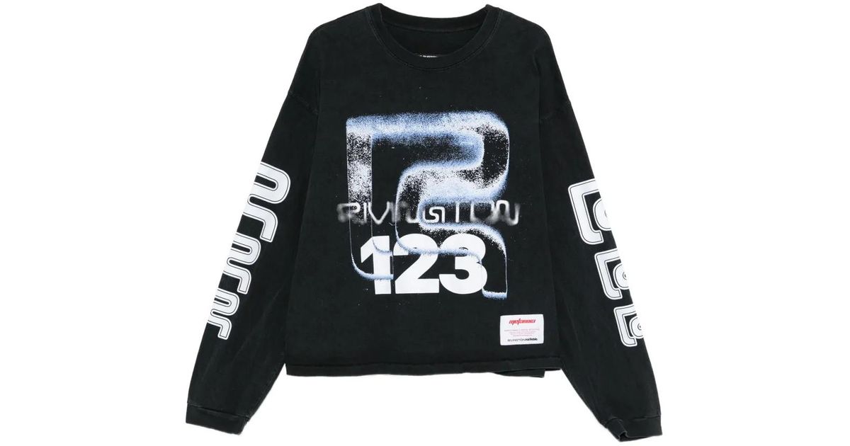 RRR123 Graphic-Print Long-Sleeve T-Shirt in Black for Men | Lyst