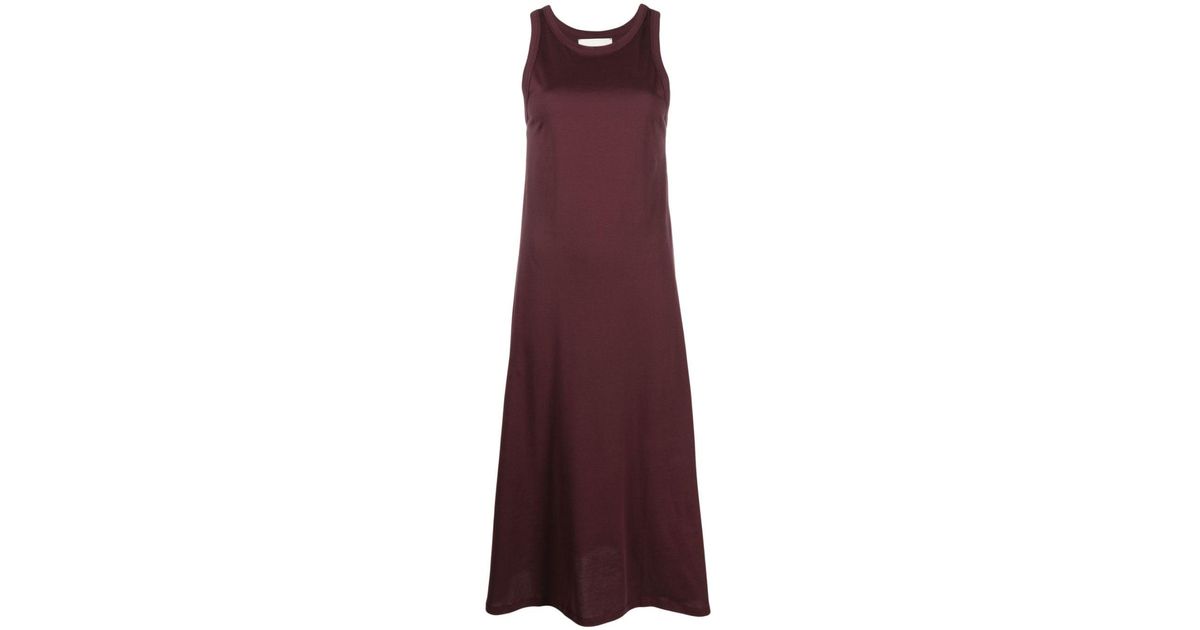 Studio Nicholson Sleeveless Cotton Midi Dress in Purple | Lyst