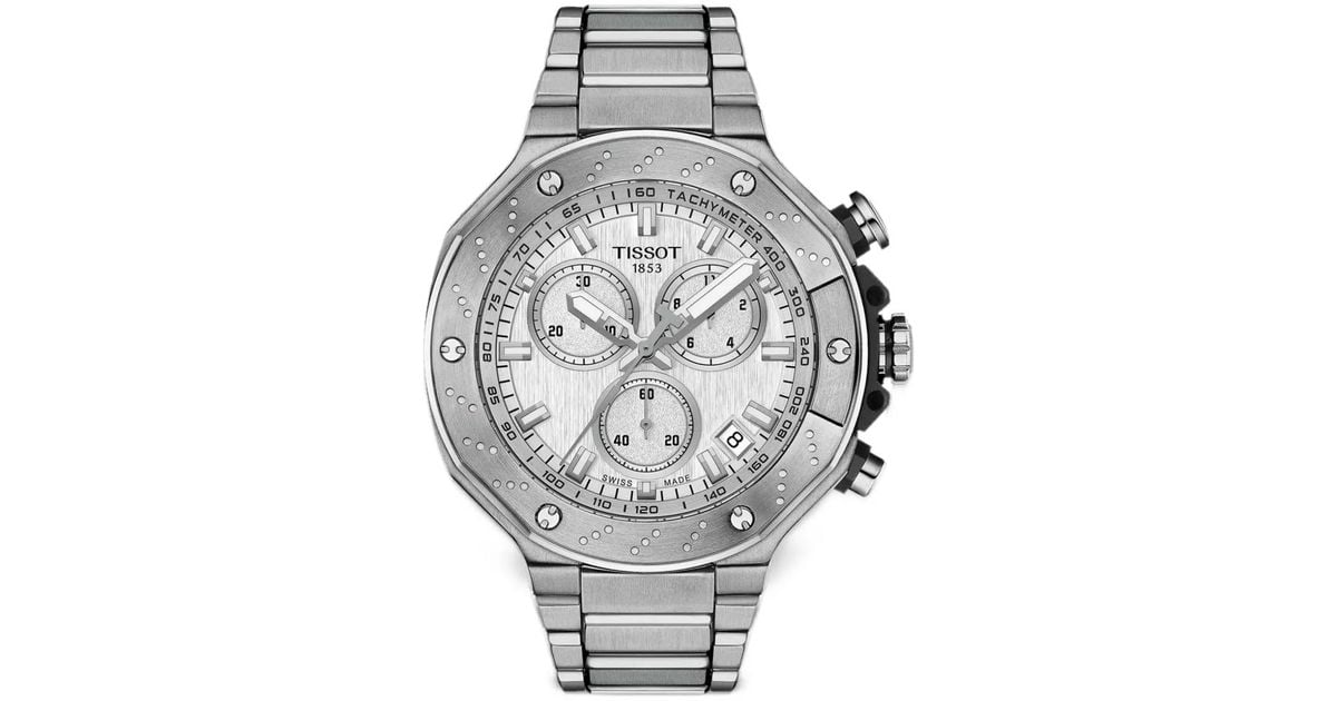 Tissot T-Race 45Mm Chronograph Watch in Gray for Men | Lyst
