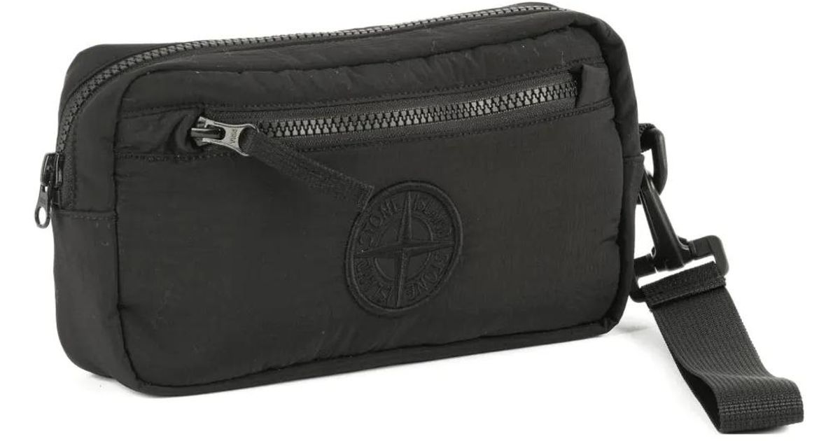 メンズ Stone Island ストラップ クラッチバッグ ブラック | Lyst