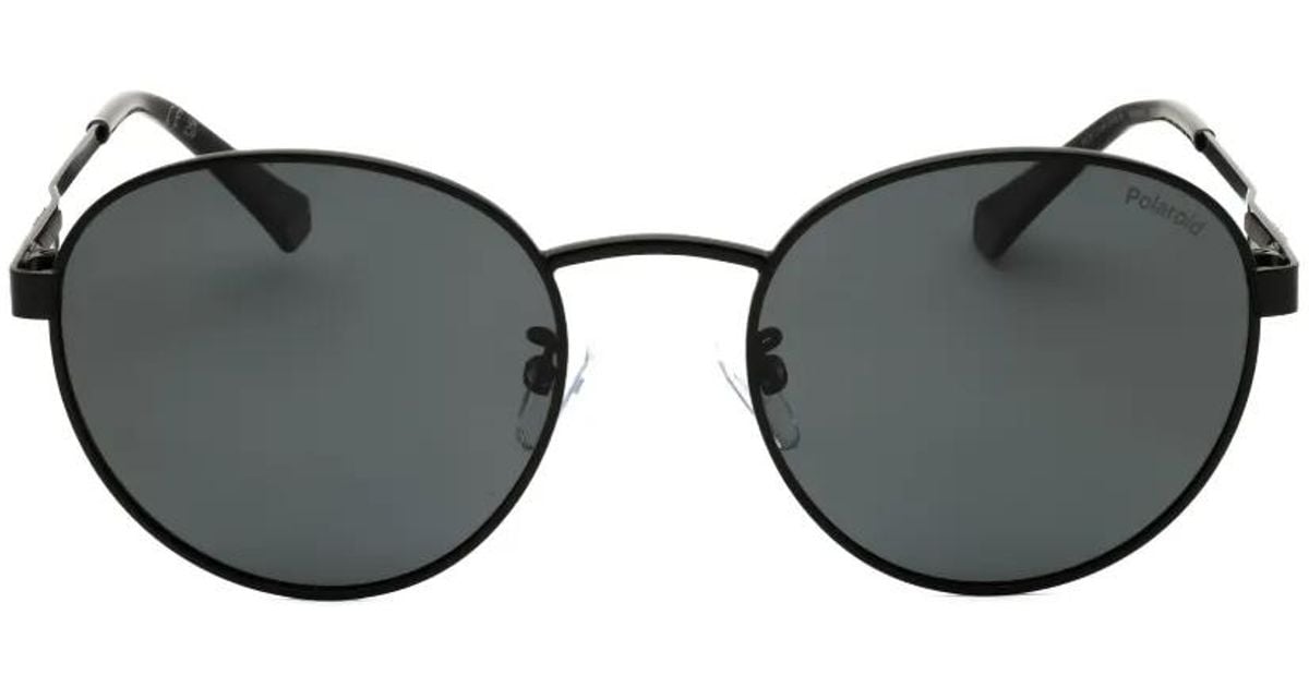 Polaroid Round-Frame Sunglasses in Black for Men | Lyst