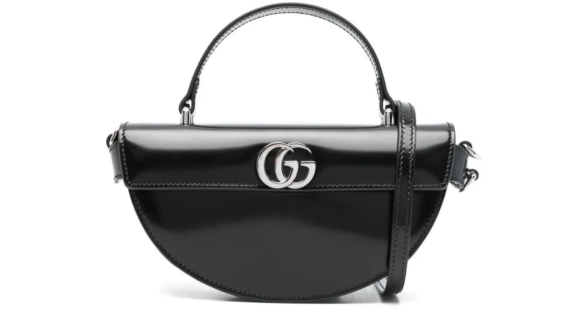 Gucci Mini Half-Moon Tote Bag in Black | Lyst
