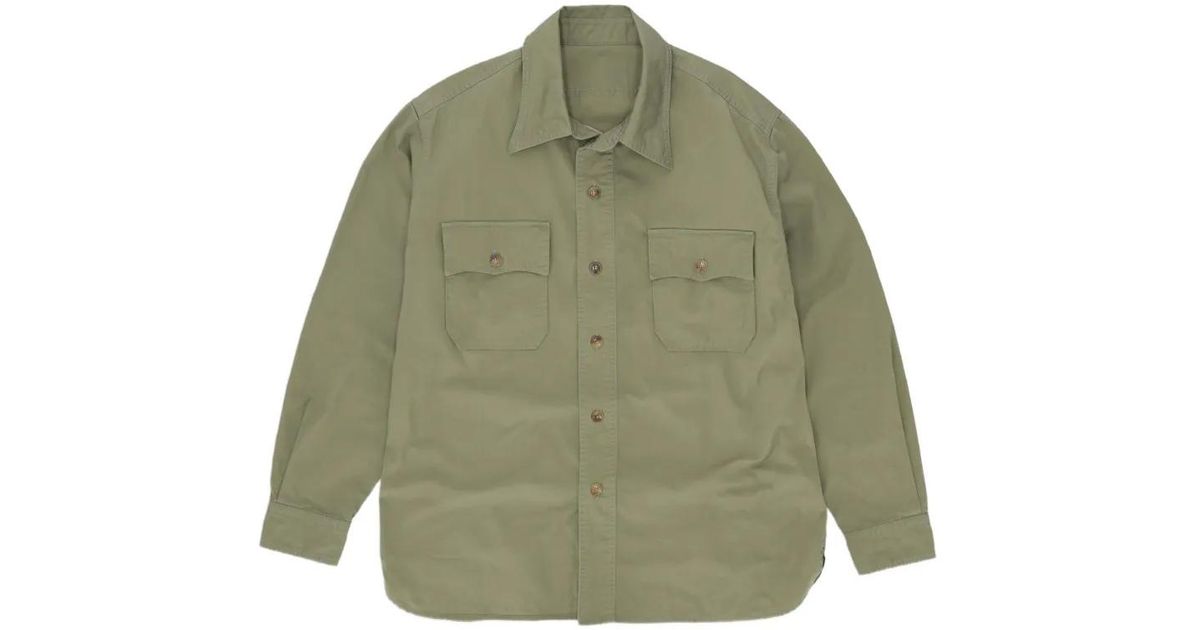 Fortela Cpo2.0 Cotton Shirt Jacket in Green for Men | Lyst UK