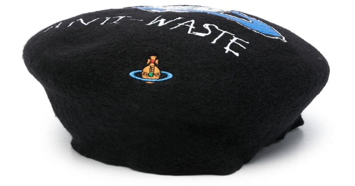 Vivienne Westwood X Sabrina Maalow Anti-Waste Beret Hat in Black