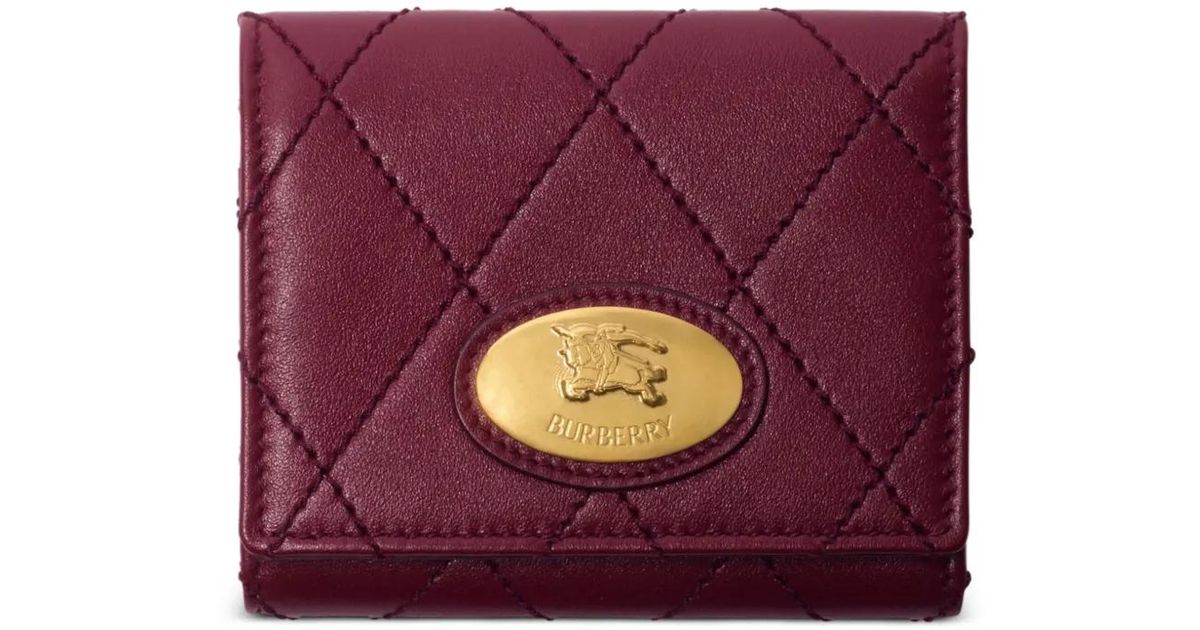 Knight Wallet Burberry Quilted Knight-Stamp Wallet in Purple | Lyst