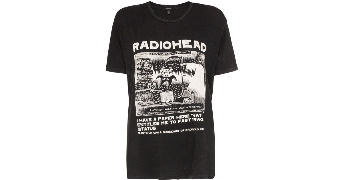 R13 Black Radiohead Print T shirt