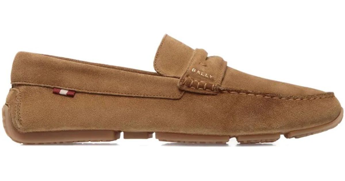 Bally Suede Loafers in Brown for Men | Lyst