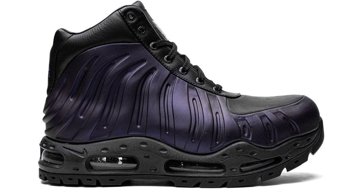 Nike Leather Foamposite Laceup Boots in Black (Blue) for Men Lyst