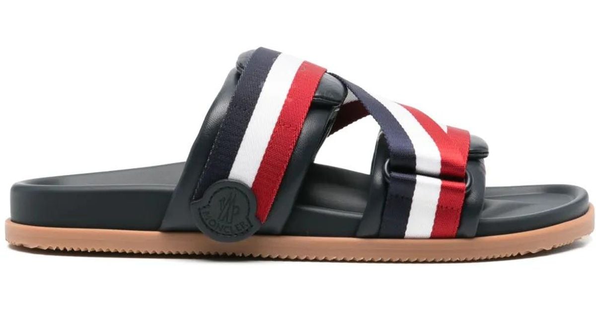 Moncler Mon Summer Slides in Blue for Men | Lyst