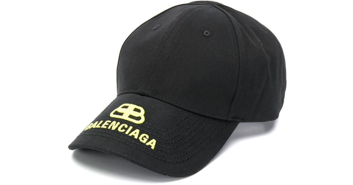 Balenciaga Bb Logo Baseball Cap in Black for Men - Lyst