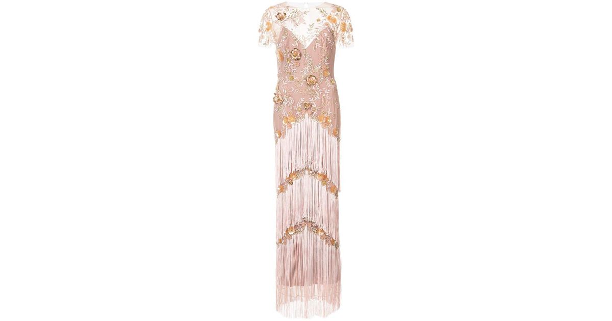 Vestito lungo shop con frange