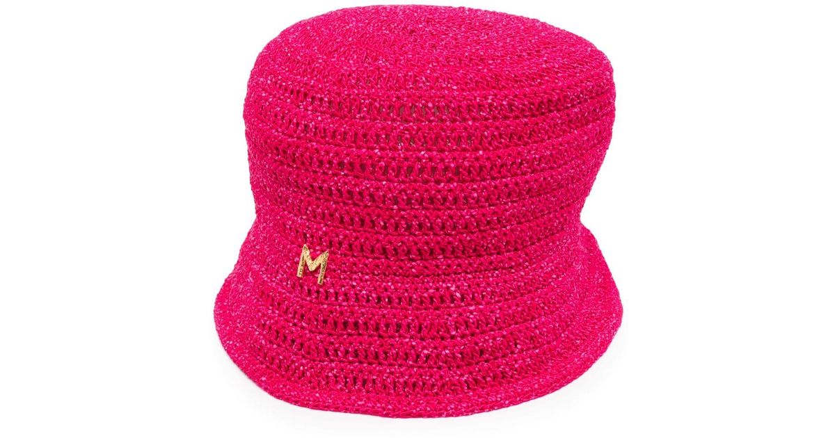 Magda Butrym Logo-plaque Crochet Bucket Hat in Pink | Lyst