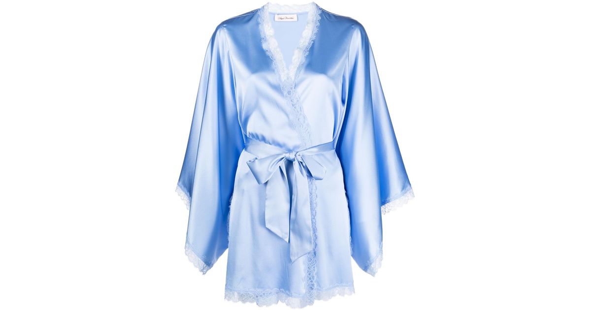 Agent Provocateur Gisele Long-sleeve Kimono in Blue | Lyst