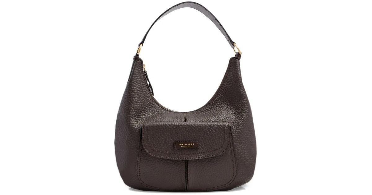 The Bridge Leather Shoulder Bag in Gray | Lyst