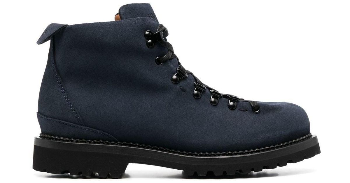 Buttero Leather Trek Laceup Hiking Boots in Blue for Men Lyst Australia