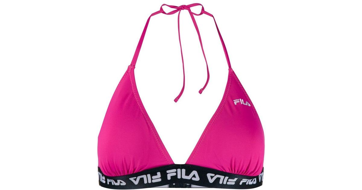 Fila Synthetic Logo Bikini in Pink - Lyst