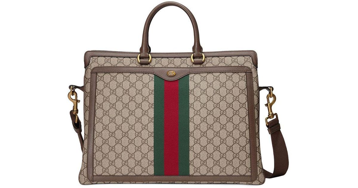 Gucci Ophidia GG Briefcase in Brown for Men | Lyst
