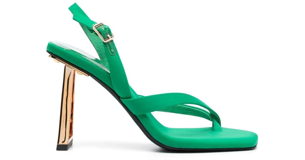 Jeffrey Campbell 95mm Open-toe Leather Sandals in Green | Lyst