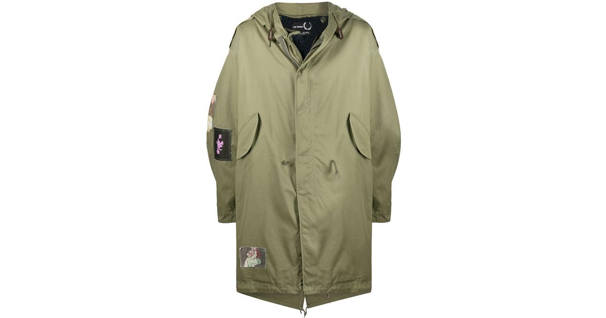 Fred Perry Detachable Liner Parka Coat in Green for Men | Lyst