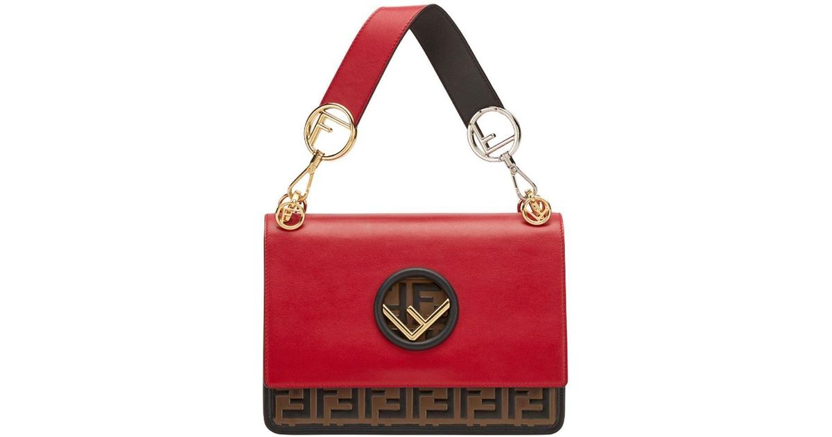 Fendi Kan I F Shoulder Bag in Red | Lyst