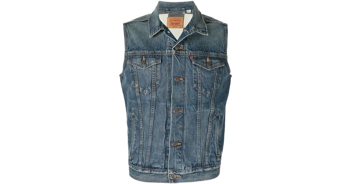 Supreme X Levi's Denim Vest in Blue for Men | Lyst