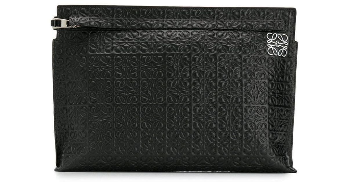 Bolso de mano con logo en relieve Loewe de hombre de color Negro | Lyst