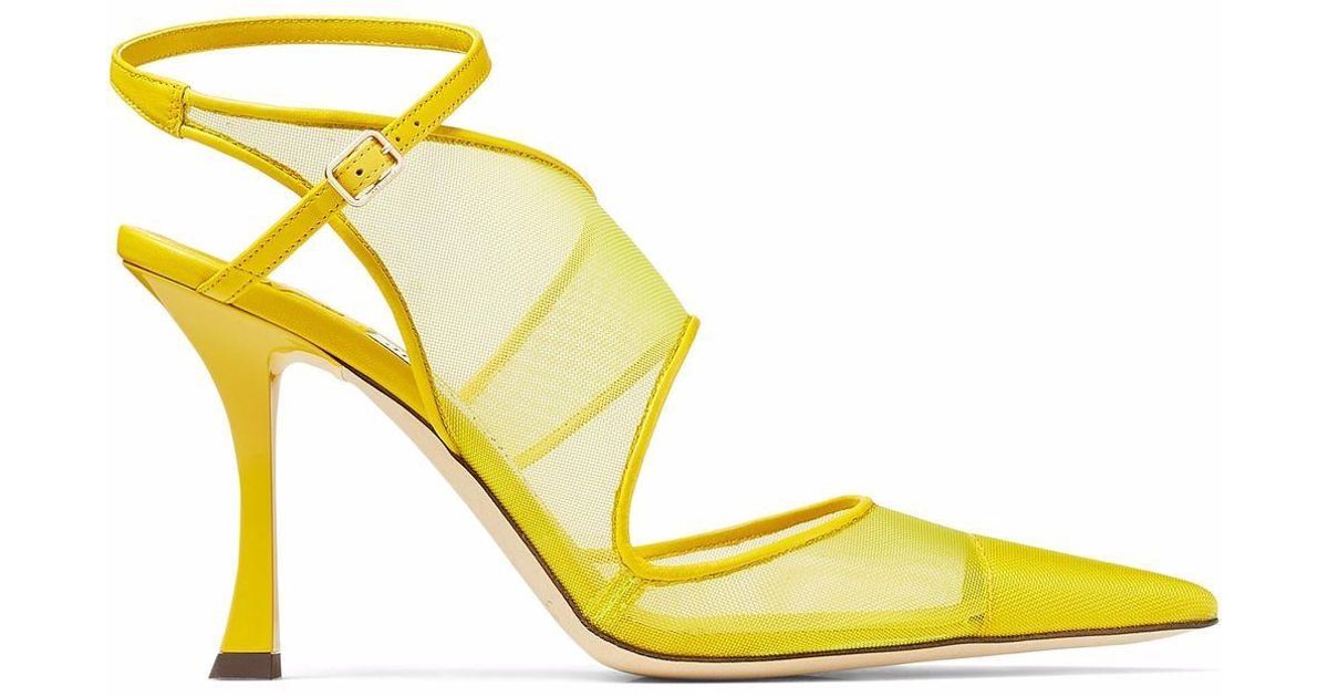 Jimmy Choo Traci Mesh Pumps 90 in Yellow | Lyst Australia Jimmy Choo Traci Mesh Pumps 90 in Yellow | Lyst Australia