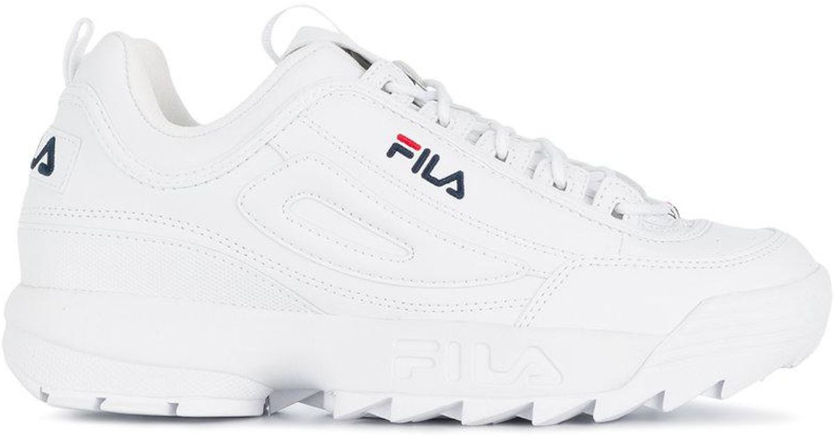 white chunky fila trainers