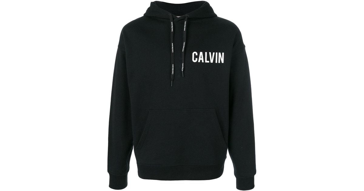 Calvin Klein Hardcore Logo Cotton Hoodie in Black for Men - Lyst