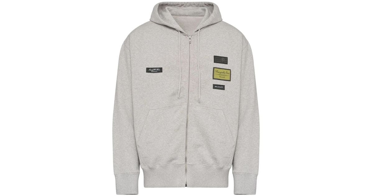 メンズ MM6 by Maison Margiela ジップアップ パーカー グレー | Lyst