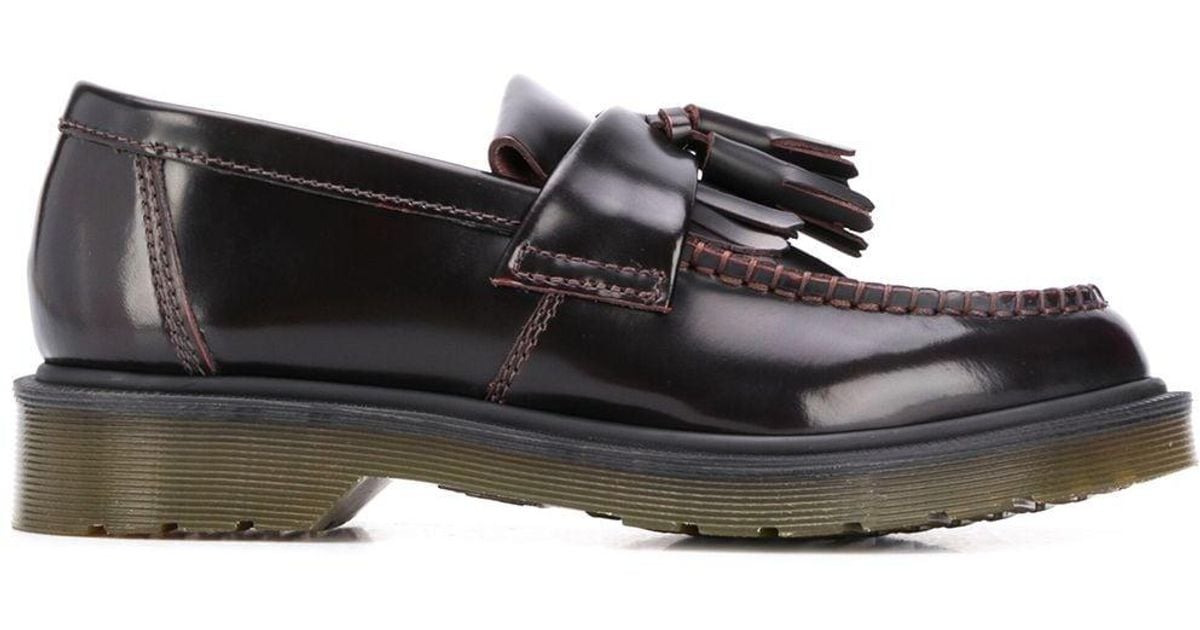 Dr. Martens Leather Adrian Tassel Loafers in Red - Lyst