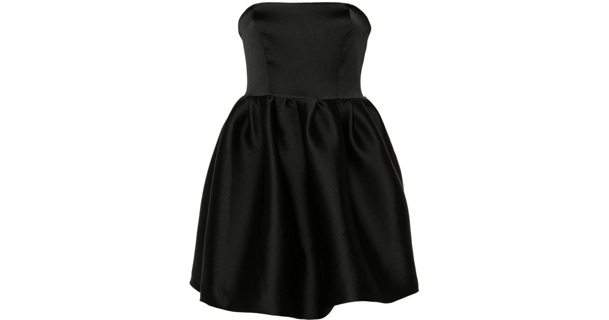P.A.R.O.S.H. puffbal satin mini dress - Black