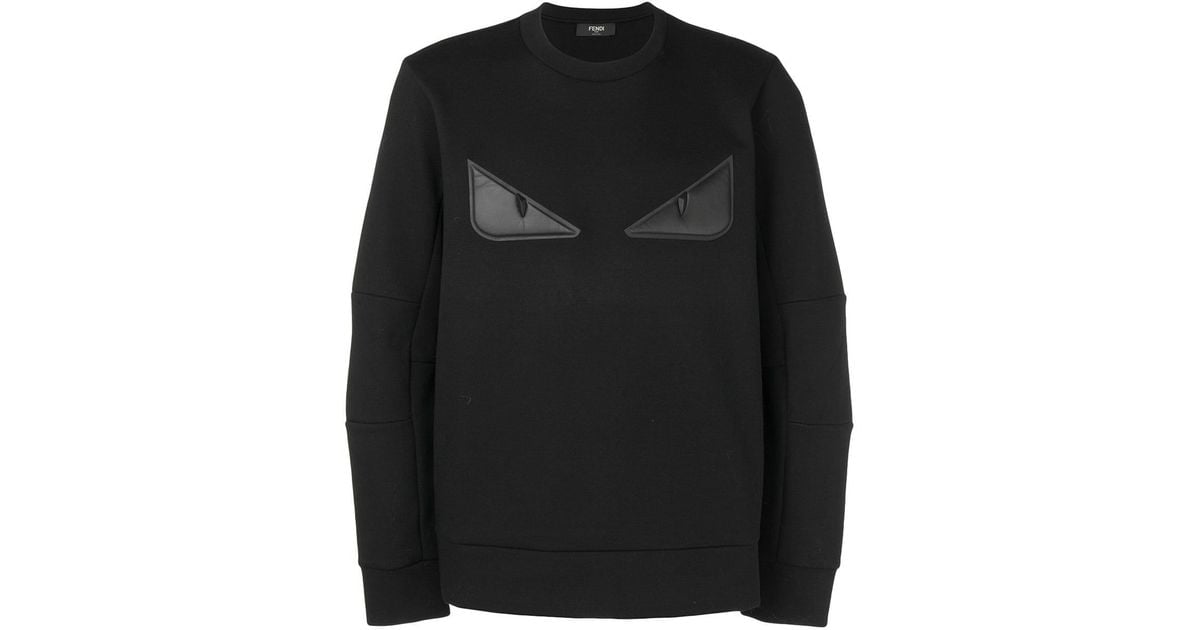 Fendi Bag Bugs Eyes Sweatshirt in Black 