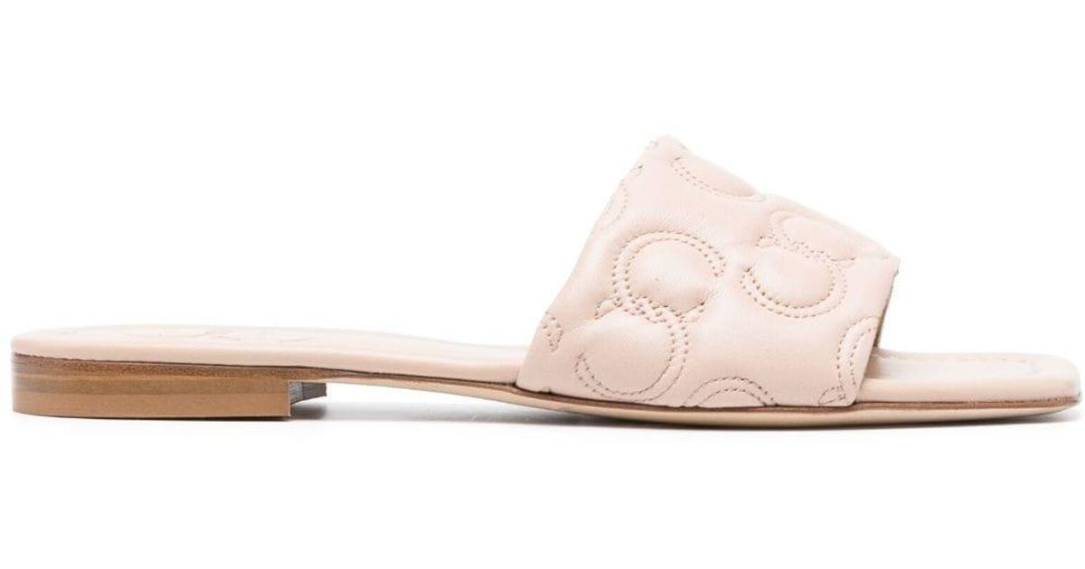 Casadei 15mm Embossed-logo Mules in Pink | Lyst Canada