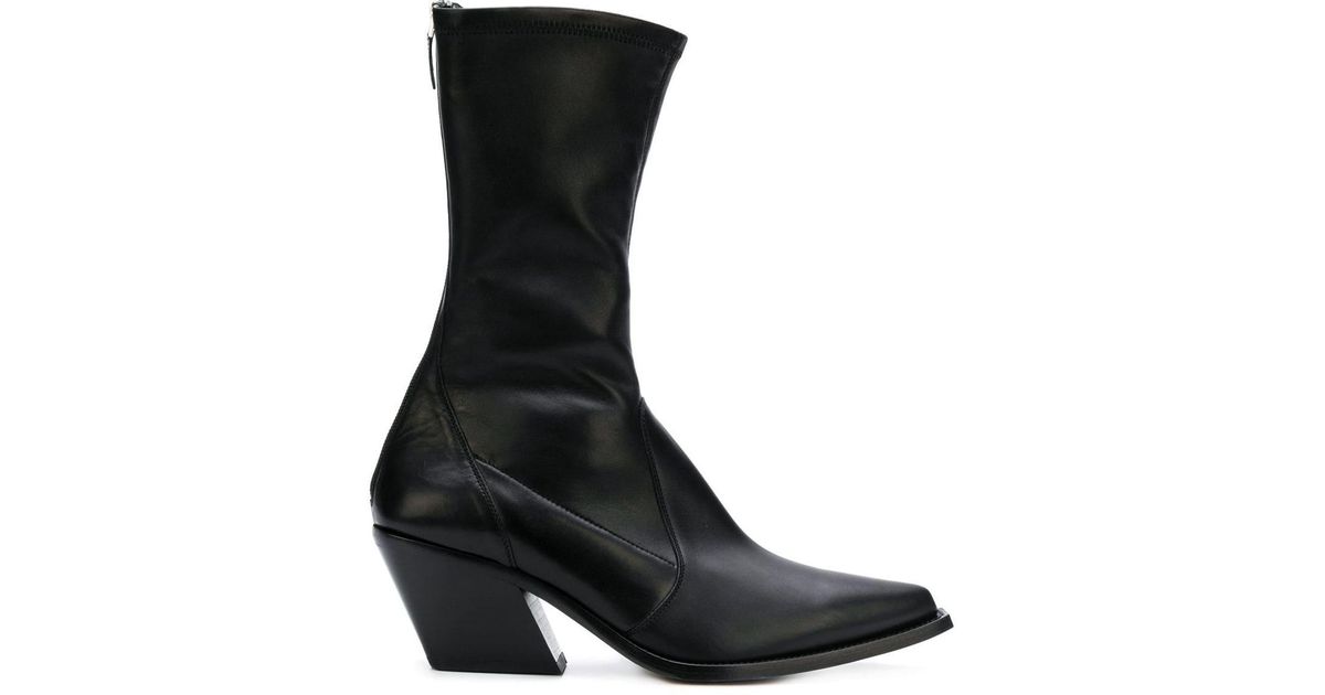 Givenchy Leather Rear-zip Pointed Boots in Black | Lyst