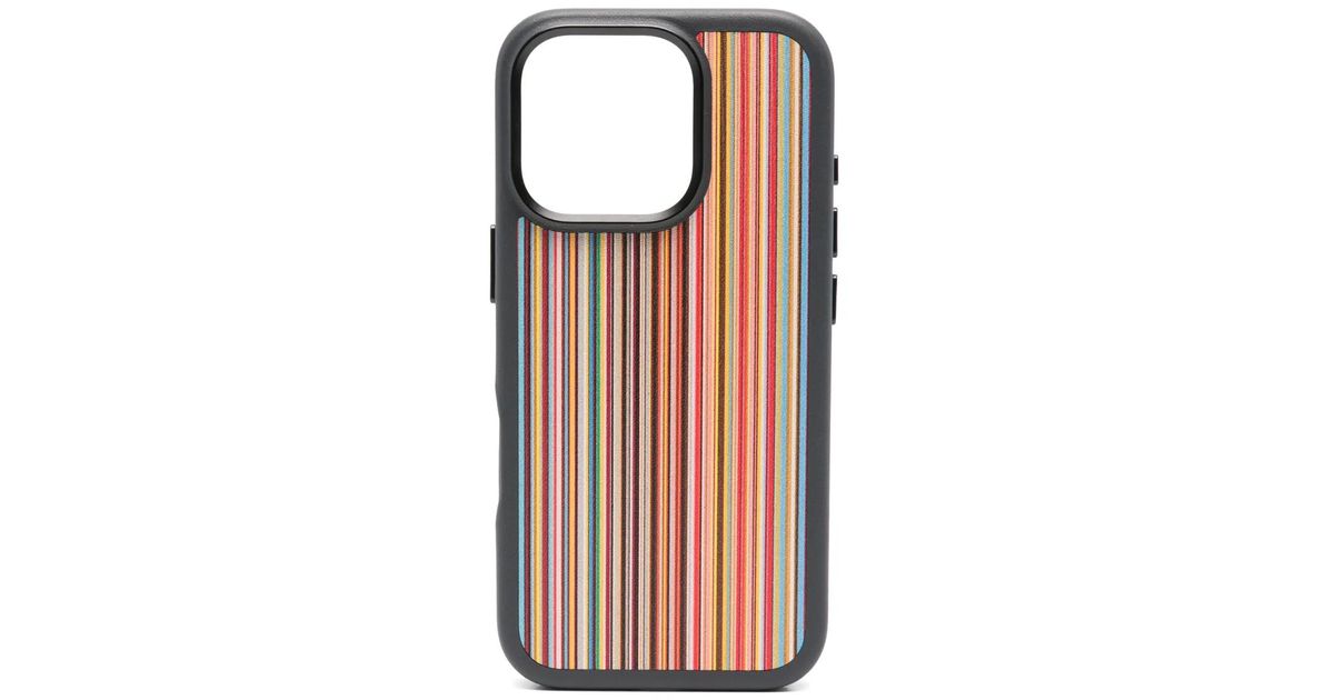 Paul Smith Signature Stripe Iphone 16 Pro Case in Black for Men | Lyst